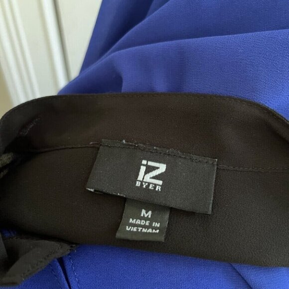 Blue & black blouse office work shirt - Picture 5 of 5